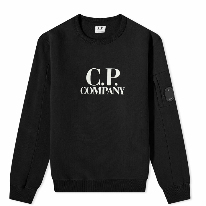 Photo: C.P. Company Undersixteen Men's Front Logo Arm Lens Sweat in Black