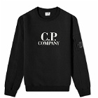 C.P. Company Undersixteen Men's Front Logo Arm Lens Sweat in Black
