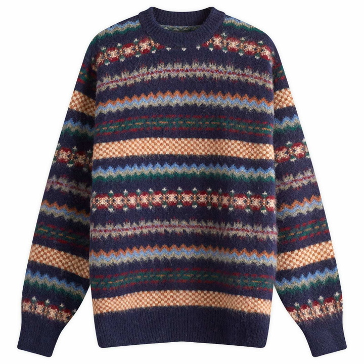 Photo: Howlin by Morrison Men's Howlin' A Woolen Wonder Fair Isle Jumper in Navy