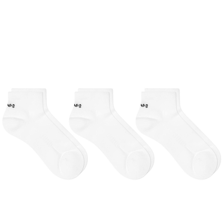 Photo: WTAPS Men's Skivvies 04 3-Pack Half Sock in White 