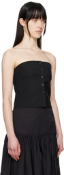AMOMENTO Black Button Up Bustier Top