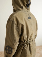 Enfants Riches Déprimés - Vienna Appliquéd Shearling-Trimmed Padded Cotton-Sateen Hooded Parka - Green