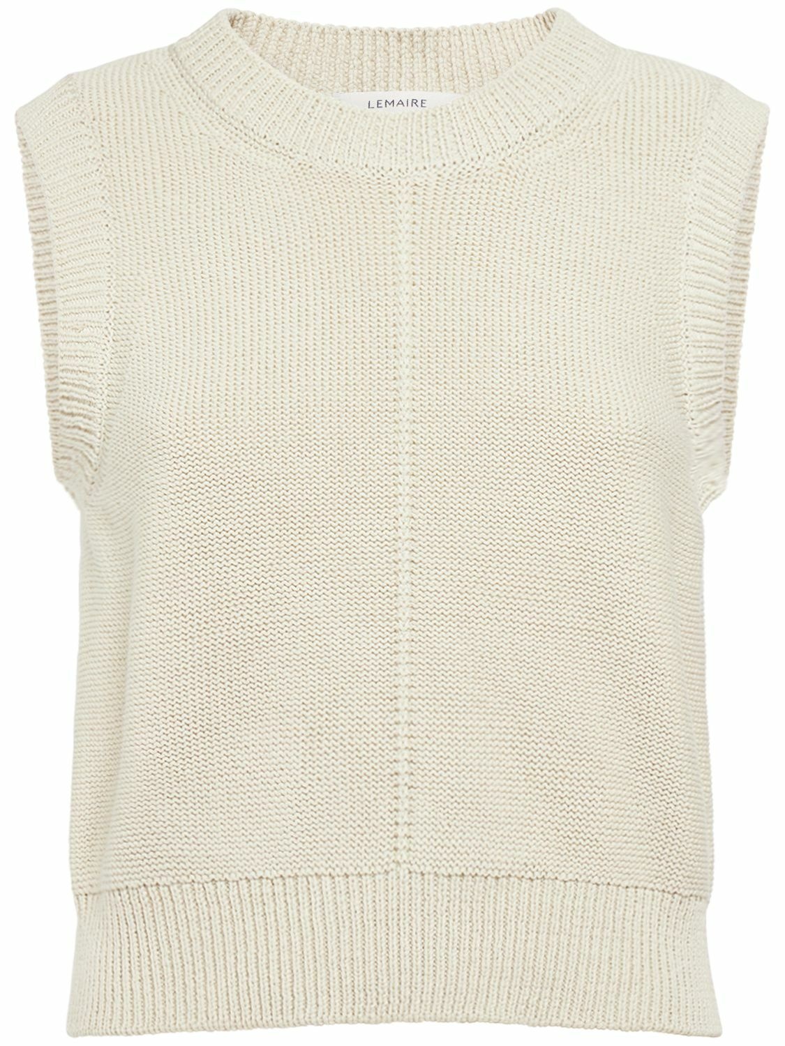 Photo: LEMAIRE - Sleeveless Cropped Cotton Knit Sweater