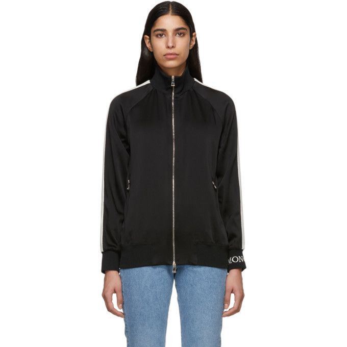 Photo: Moncler Black Satin Zip-Up Jacket