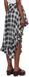 Collina Strada Black & White Lightweight Flannel Florist Midi Skirt