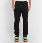 Gucci - Tapered Webbing-Trimmed Tech-Jersey Track Pants - Black