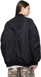 OPEN YY Black Oversized Bomber Jacket