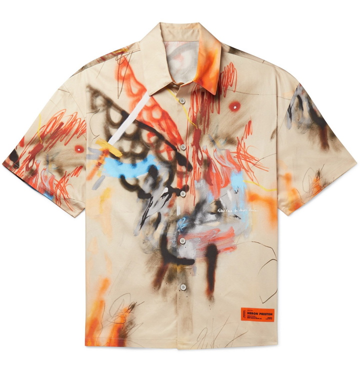 Photo: Heron Preston - Printed Cotton Shirt - Neutrals