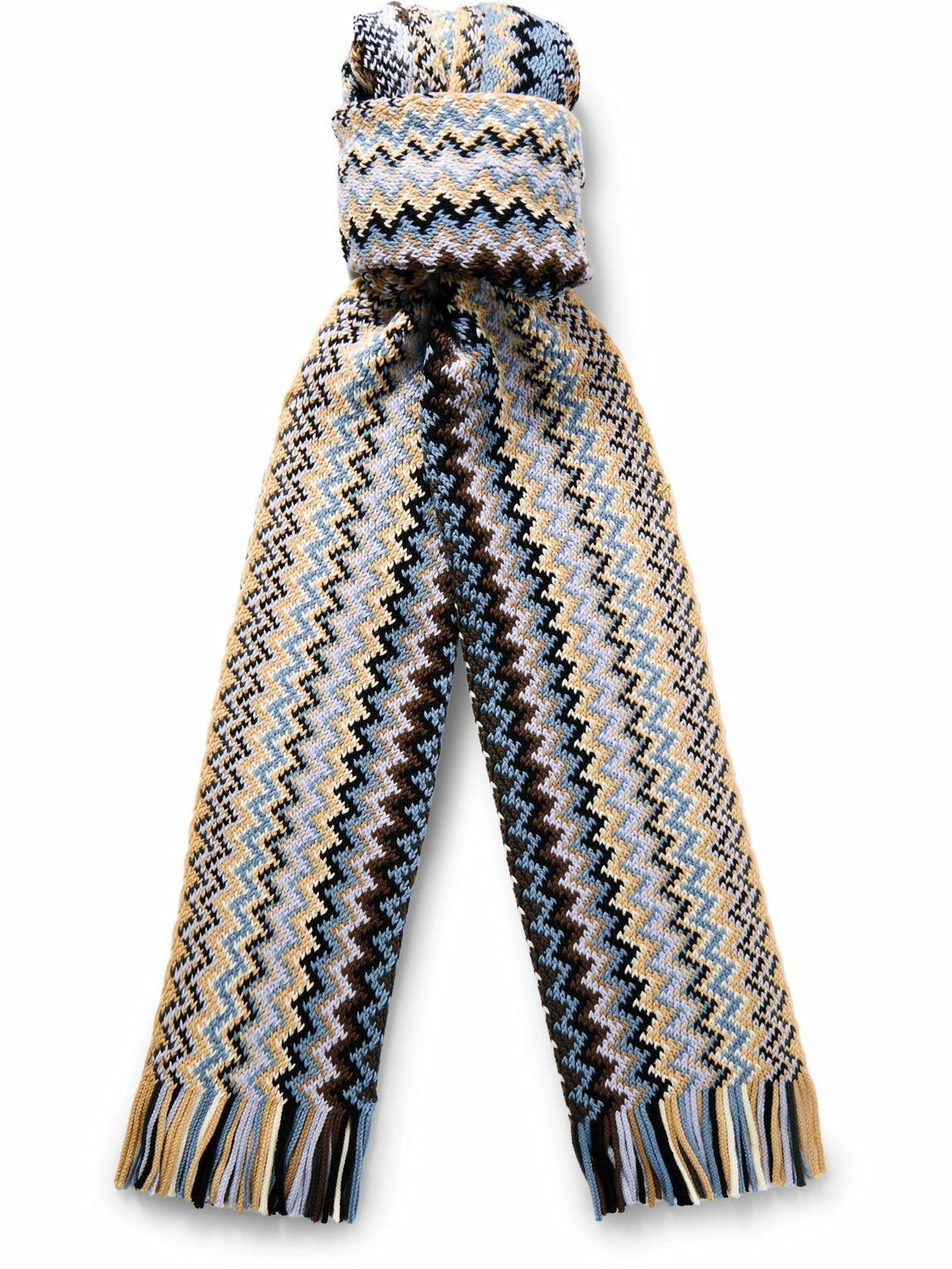Missoni - Fringed Jacquard-Knit Wool Scarf