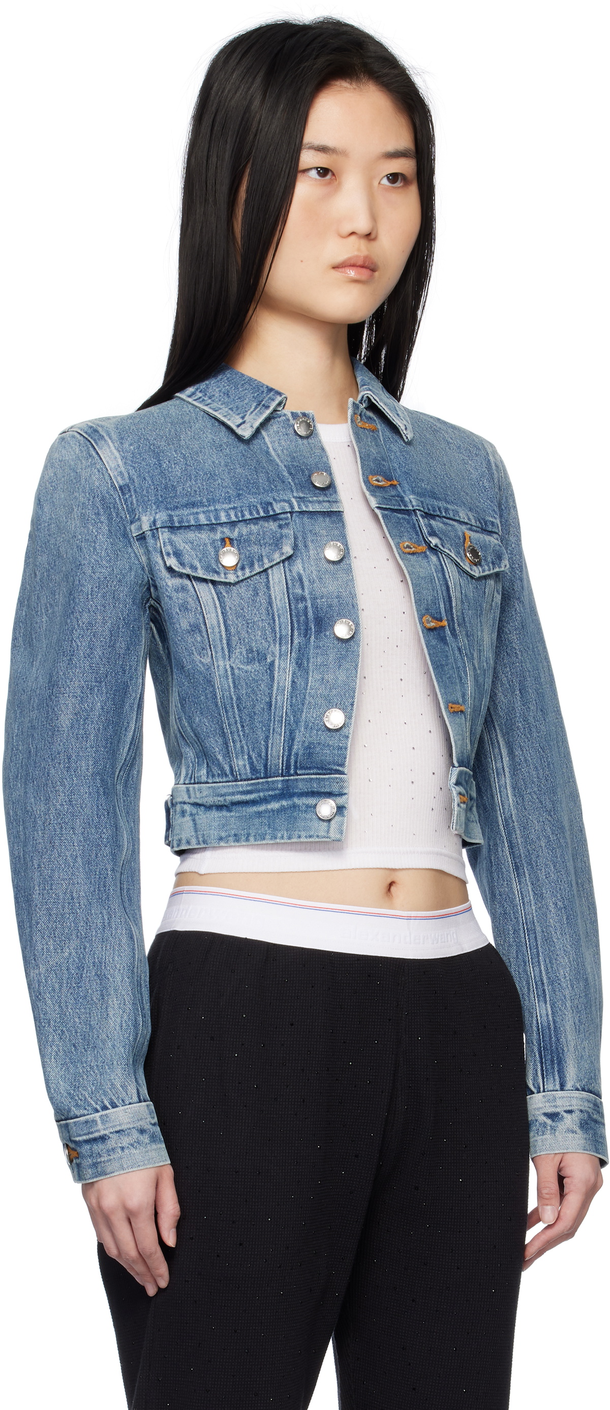 Alexander Wang Blue Trucker Denim Jacket