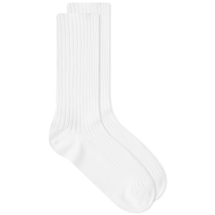 Photo: Auralee Men's Giza Cotton Sock in White