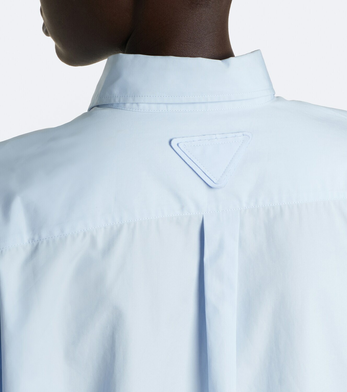 Prada Tie-neck cotton poplin shirt