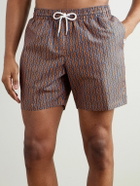 Derek Rose - Tropez Straight-Leg Mid-Length Printed Swim Shorts - Orange