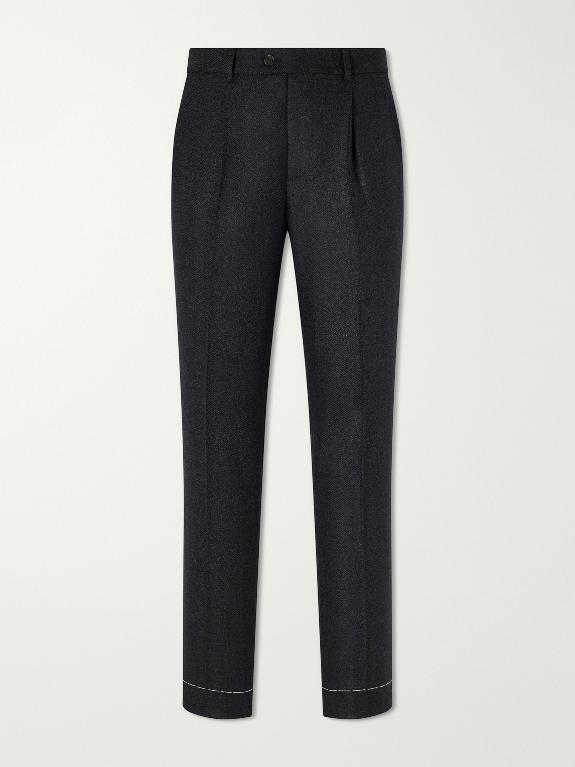 Brunello Cucinelli - Straight-Leg Pleated Virgin Wool Suit Trousers - Blue