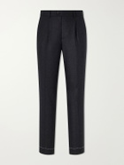 Brunello Cucinelli - Straight-Leg Pleated Virgin Wool Suit Trousers - Blue