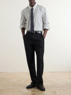 SAINT LAURENT - Striped Cotton Shirt - Black