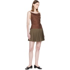 MM6 Maison Margiela Brown Pleated Miniskirt