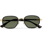 PERSOL - Round-Frame Acetate and Gold-Tone Polarised Sunglasses - Black