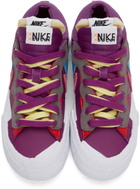 Nike Purple Sacai & KAWS Edition Blazer Low Sneakers