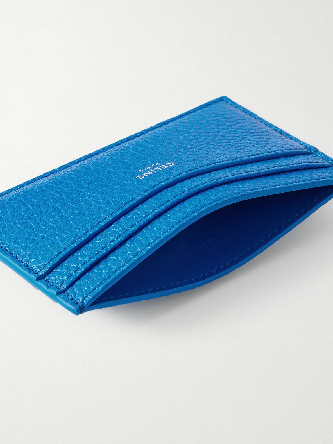 CELINE - Logo-Print Full-Grain Leather Cardholder