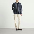 MHL by Margaret Howell Men's Overall Shirt in Slate Blue/Off White