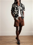 Club Monaco - Convertible-Collar Floral-Print Cotton and Lyocell-Blend Shirt - Black