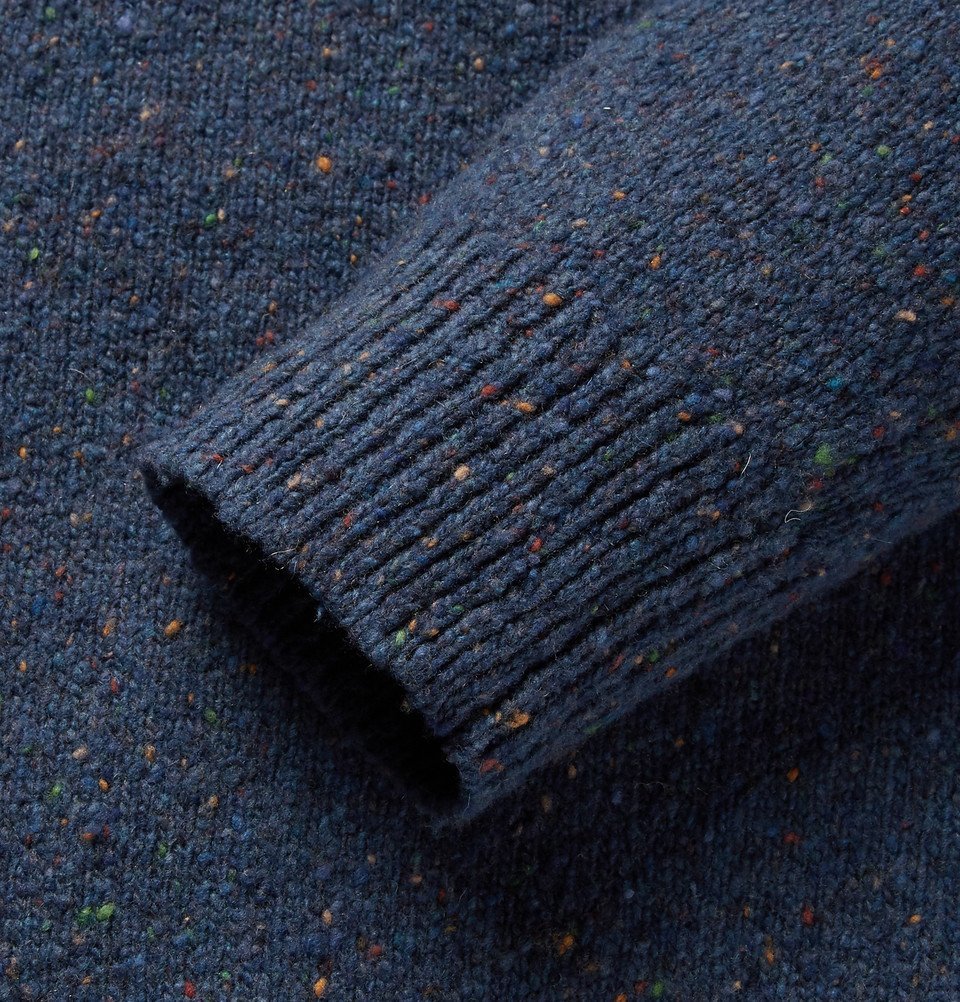 J.Crew - Colour-Block Mélange Donegal Wool-Blend Sweater - Men - Navy