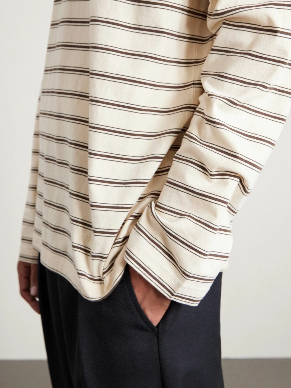 A.P.C. - Striped Organic Cotton-Jersey Polo Shirt - Neutrals