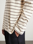 A.P.C. - Striped Organic Cotton-Jersey Polo Shirt - Neutrals