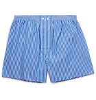 Derek Rose - Royal Striped Cotton Boxer Shorts - Blue