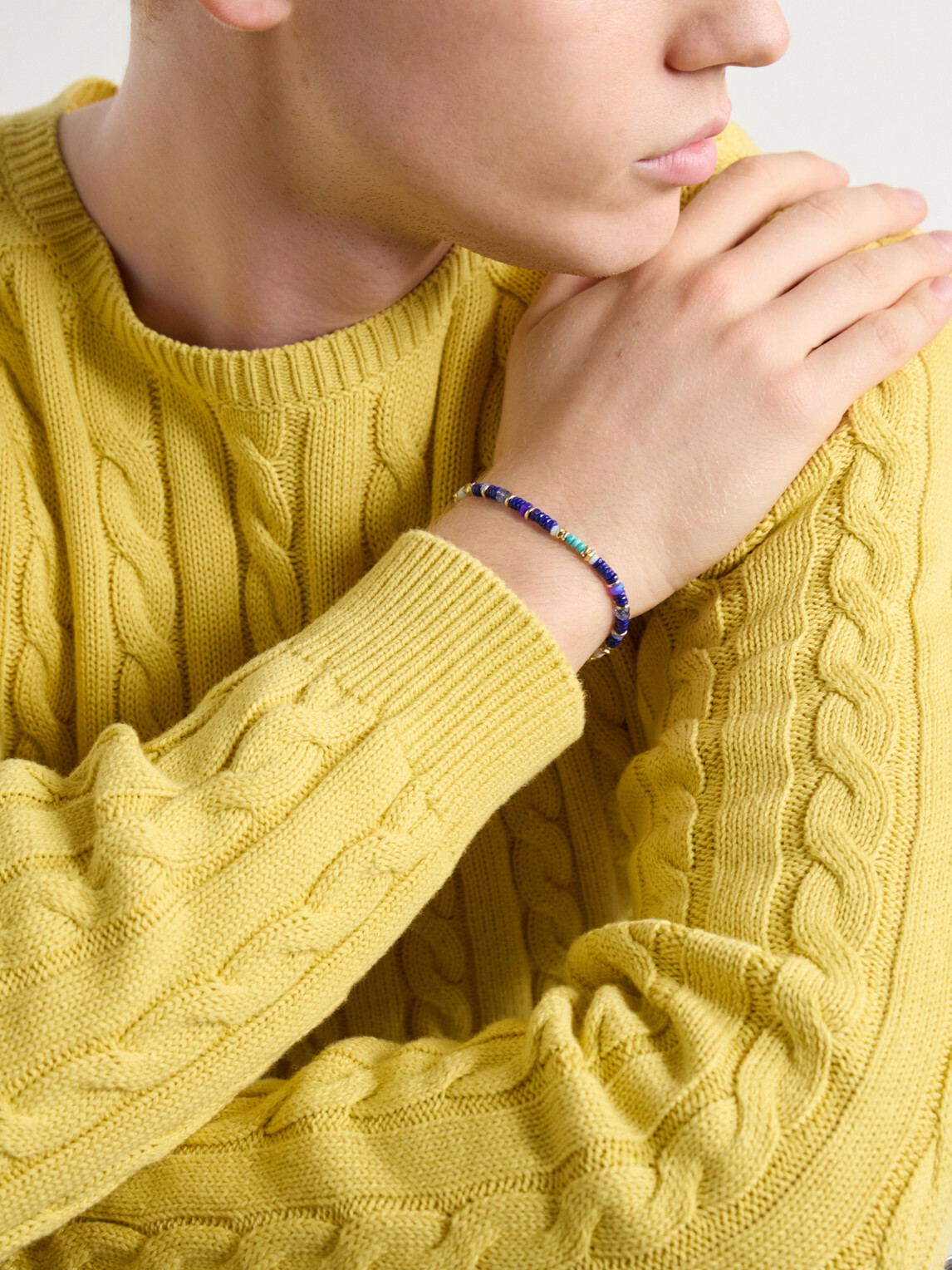 Peyote Bird - Blue Heron Gold-Plated Multi-Stone Bracelet - Blue