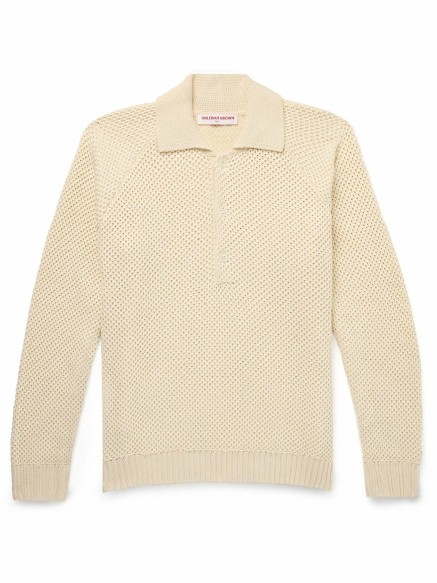 Photo: Orlebar Brown - Twain Crocheted Cotton Polo Shirt - Neutrals