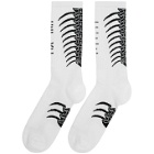 Unravel White Back Bone Socks
