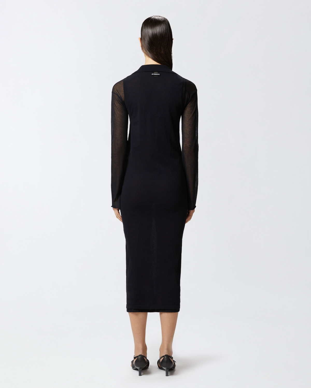 Pinko Lightweight Cotton Midi Dress Limo Black