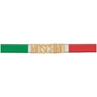 Moschino Red and Green Fantasy Print Belt