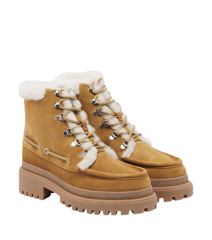 Photo: Yves Salomon Shearling-lined suede lace-up boots
