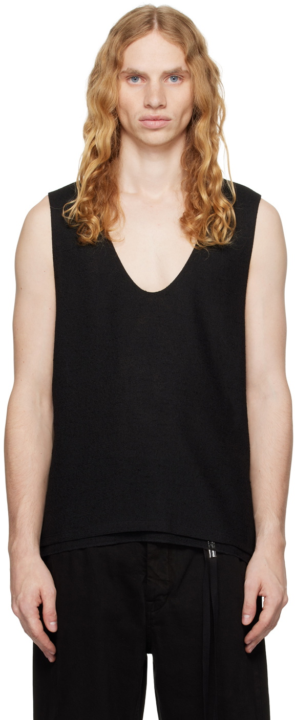 CARNET-ARCHIVE Black 2 Layers Mesh Tank Top