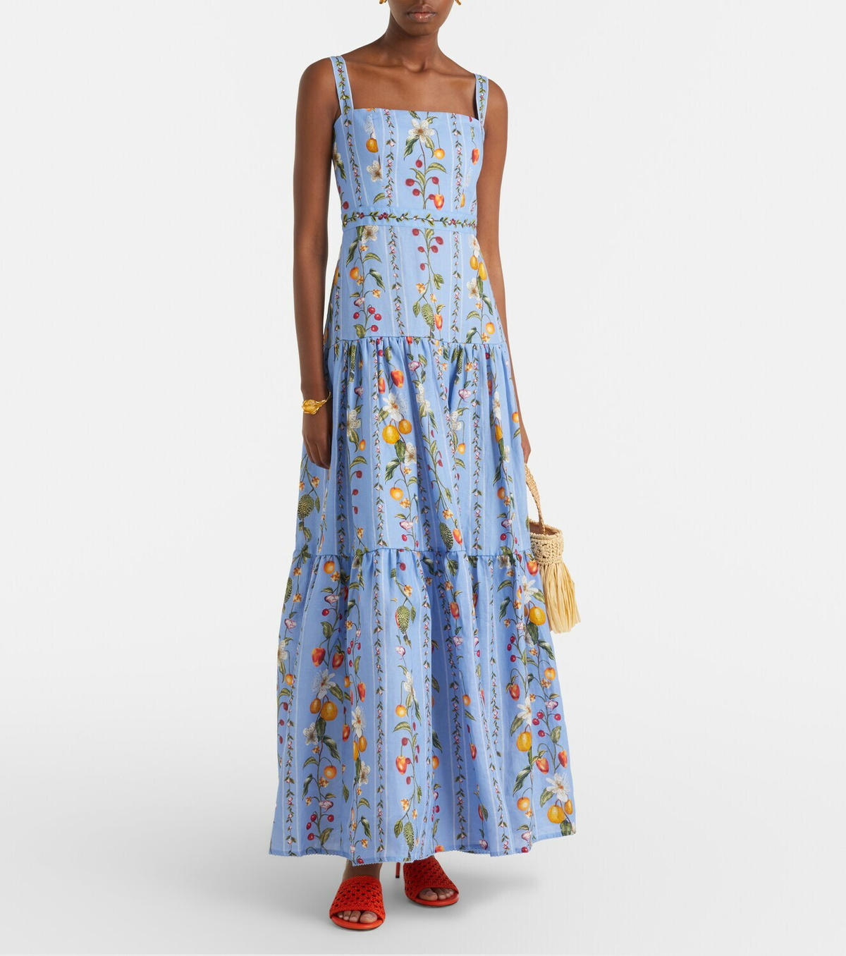 Agua by Agua Bendita Lima printed linen maxi dress