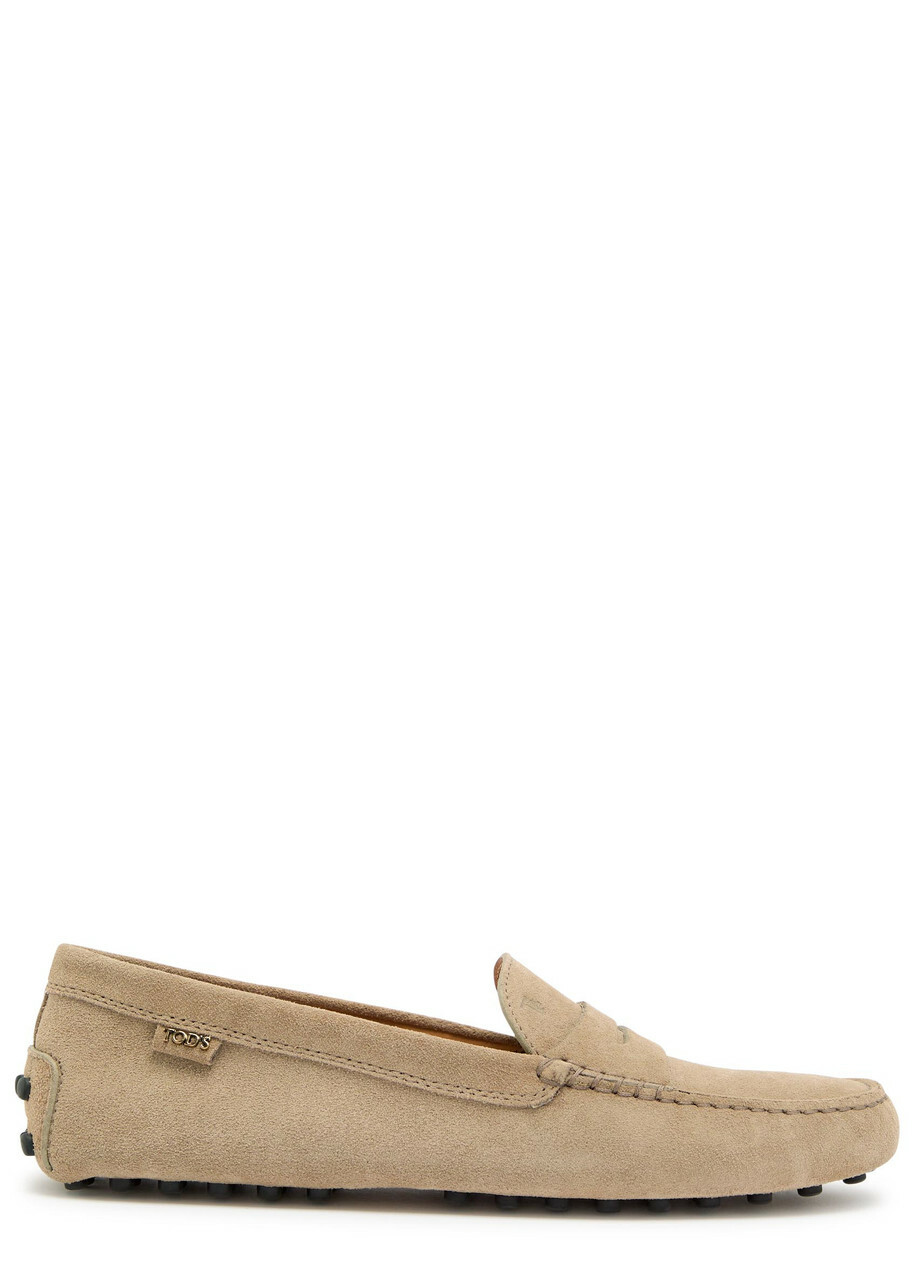 Tods Gommino Suede Loafers Camel