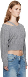 Recto Gray Bold Rib Sweater