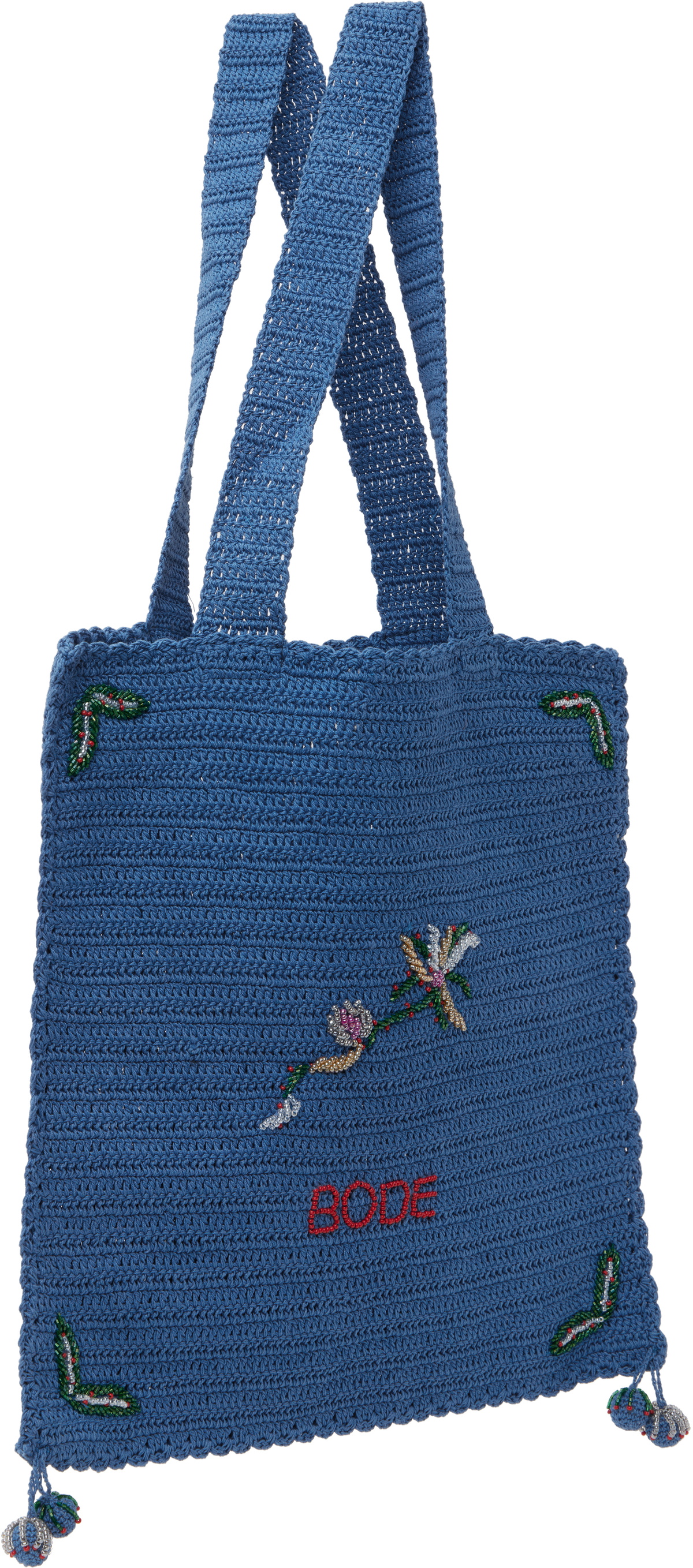 Bode Blue Laurel Crochet Tote Bode