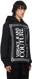 Versace Jeans Couture Black Printed Hoodie