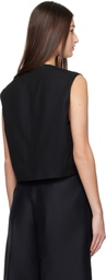 Loulou Studio Black Round Neck Vest
