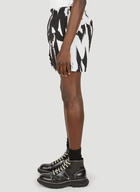 All Over Graffiti Print Shorts in Black