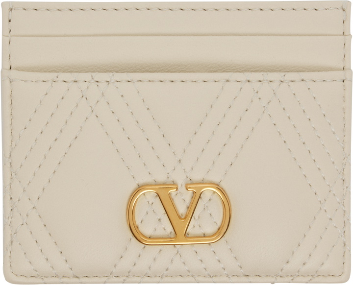 Photo: Valentino Garavani Off-White Quiltie 67 Card Holder