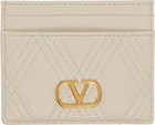 Valentino Garavani Off-White Quiltie 67 Card Holder