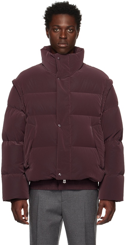 Photo: Solid Homme Burgundy Detachable Sleeves Down Jacket