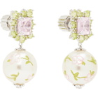 SHUSHU/TONG Painted Faux-Pearl Gemstone Earrings