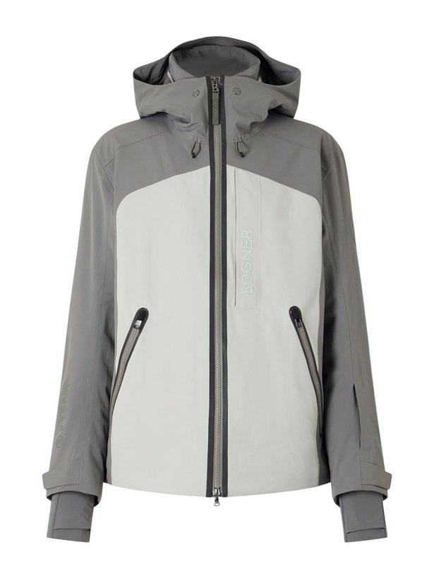 Photo: BOGNER - Fenno-T Hooded Logo-Embossed Stretch-Twill Padded Ski Jacket - Gray