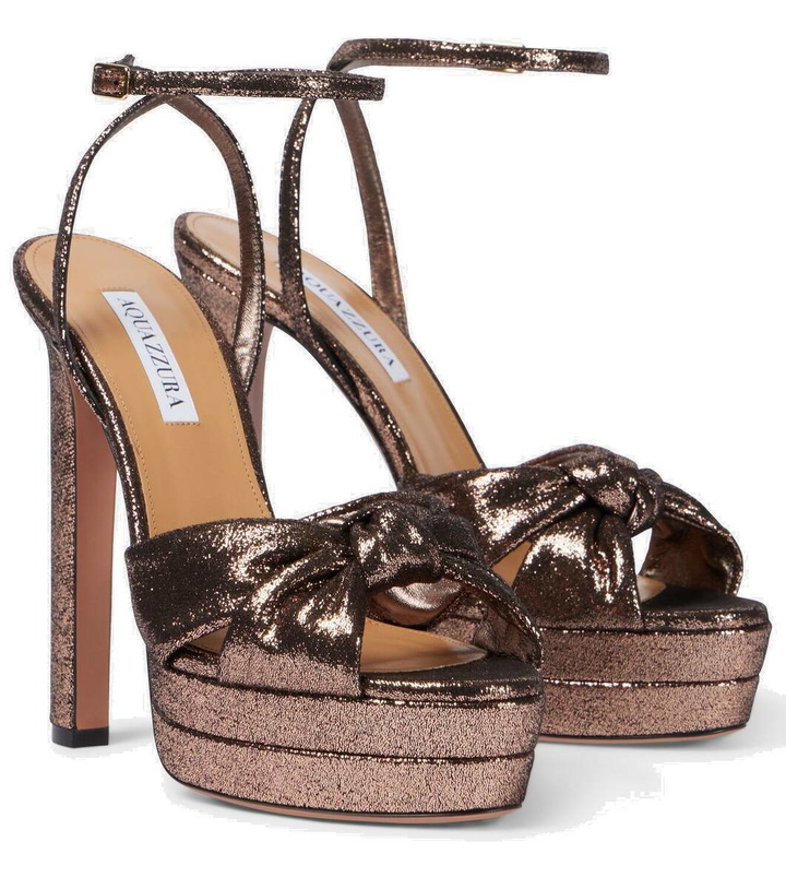 Photo: Aquazzura Cupid 130 glitter platform sandals